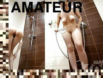 baignade, gros-nichons, amateur, cam, voyeur, douche, caché