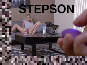 Tricky stepson remote controlling stepmoms vibrator