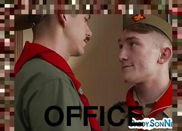 Twink office scout barebacked by the older scout in charge