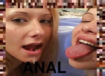 anal, brudar, hardcore, trekant, fötter, ansiktssprut, sprut, fetisch