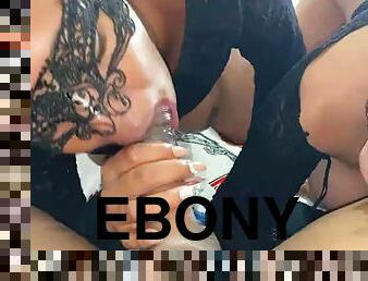 Hot Ebony Teens and Latina Girls in FFM Threesome - KHALESSI
