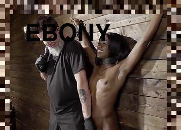 ebony, interracial, hardcore, bdsm, svart, slave, fetisj, kveling, bondage, bisarr