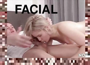 Very hot blonde gets anal and facial