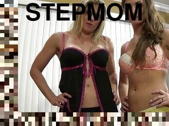 Stepmom and stepdaughter share a creampie - Family therapy