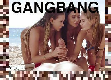 doggy, svær, pussy, blowjob, stor-pikk, tenåring, pornostjerne, gangbang, par, strand