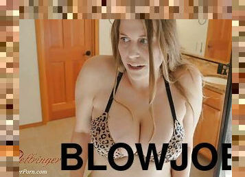 Big tits babe POV blowjob