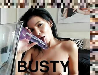 Hot busty webcam blowjob