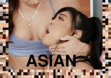 asiatisk, orgasme, squirt, lesbisk, tenåring, hardcore, trening