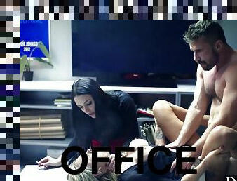 Gabbie Carter & Angela White in office 3some