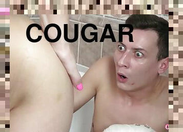 Blond Hair Babe mommy Bathroom Sex And Squirt 1 - Cougar XXX
