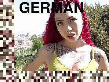 GERMAN SCOUT - SLIM CRAZY REDHEAD GIRL PANTERA ROJA PICKUP AND POUND AT STREET CASTING - Public