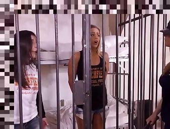 Officer Samantha Fucks 2 Other Lesbians Behind Cell Bars - low quality