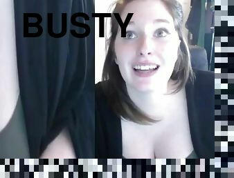 busty girl next door teasing with big naturals on webcam