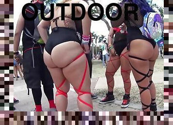 Rave Booties Compilation - PAWG with fat asses outdoors on public