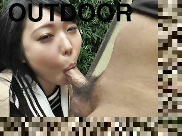 asiatisk, doggy-style, utomhus, fitta-pussy, avsugning, cowgirl, blottande