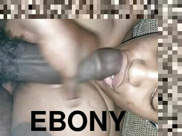 Ebony Teen with Big Natural Tits has POV Oral Sex