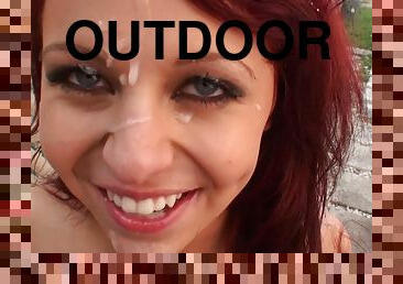 Florida outdoor sex and huge facial