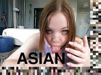 Raunchy Asian Teenage Clara Trinity Blowjob