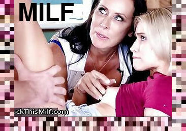 Horny MILF and teen crazy adult clip