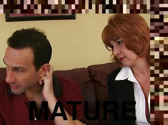 Mature redhead screams as he pounds her - Mature