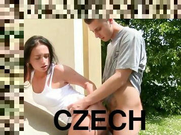 Czech Teen Convinced for Outdoor Public Sex