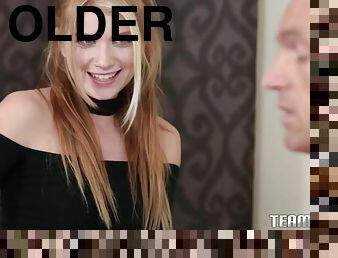 bading, doggy, gammel, pussy, stor-pikk, babysitter, cum, blond, knulling, eldre-older