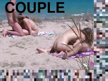 vecchi, magre, scambisti, giovanissime, videocamera, coppie, spiaggia, scene-rubate, voyeur, giovani18