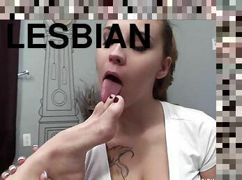 Lesbian feet worship and toe sucking