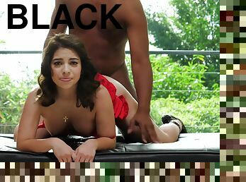 Latina gets First BIG BLACK DICK