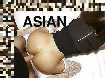 asiatisk, shemale, anal, blowjob, ladyboy, strømper-stockings, pov, hvit