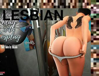 Lesbian futanari cosplay 3d animation