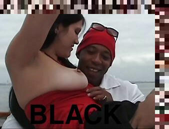 Latina Takes Two Big Black Cock On A Boat