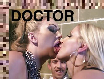 Doctor Danny has a GBB three-way with two big titted hoes.