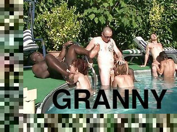 Granny sex orgy outdoor - interracial porn