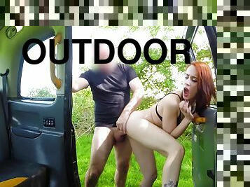 Redhead vixen Lilyan Red getting fucked outdoor