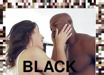 Abella rides her stepdads black cock