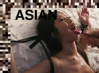 Jade Kush - Asian babe with big titties gets cum on face