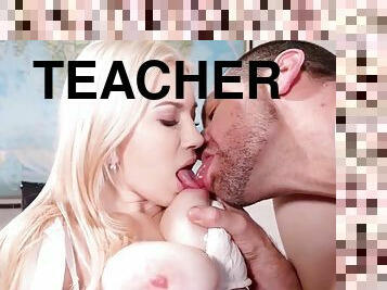 Teacher masturbates his cute busty student - Babe