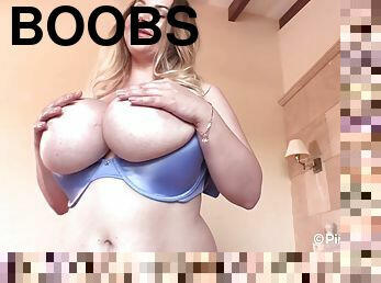 Monster boobs play - Holly Garner Pretty Periwinkle - curvy blonde PAWG solo
