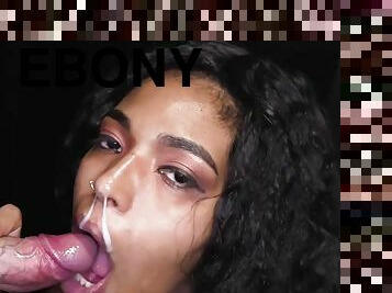 Tina Fire Gloryhole - young Ebony gets facial
