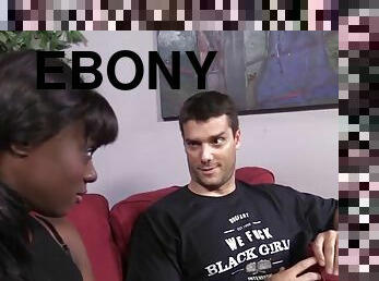 Ebony skank takes two