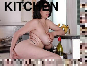 Luna Amor Pussy Rubbing Scene at the Kitchen