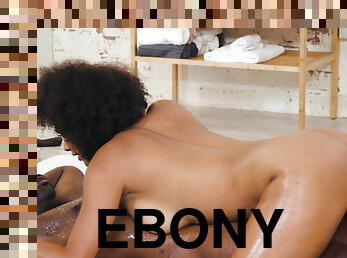 Curvy ebony masseuse milks BBC all oiled