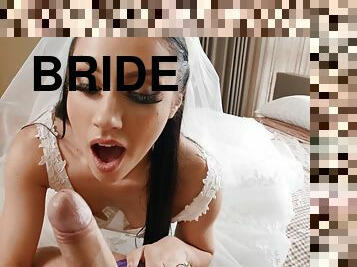 Beautiful young bride in stockings gets screwed by Keiran Lee