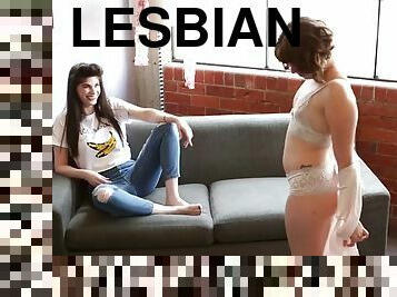 First time shy lesbian leaves her friend in charge