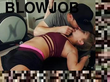 Cute babe fucked by her guy after her gym workout