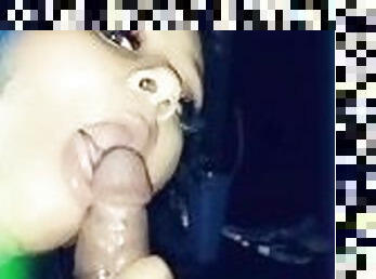 Sexy Latina eats the dick up. Super sloppy head