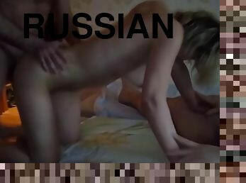 Russian mature sexwife fucking with 2 husband's friends mmf