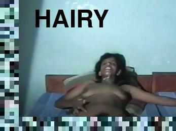 Sri lankan hairy pussy milf makes porn