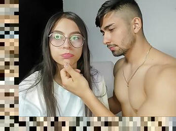 Iris eros chaturbate cute latin couple - flirtatious playful cam show and blowjob.mp4